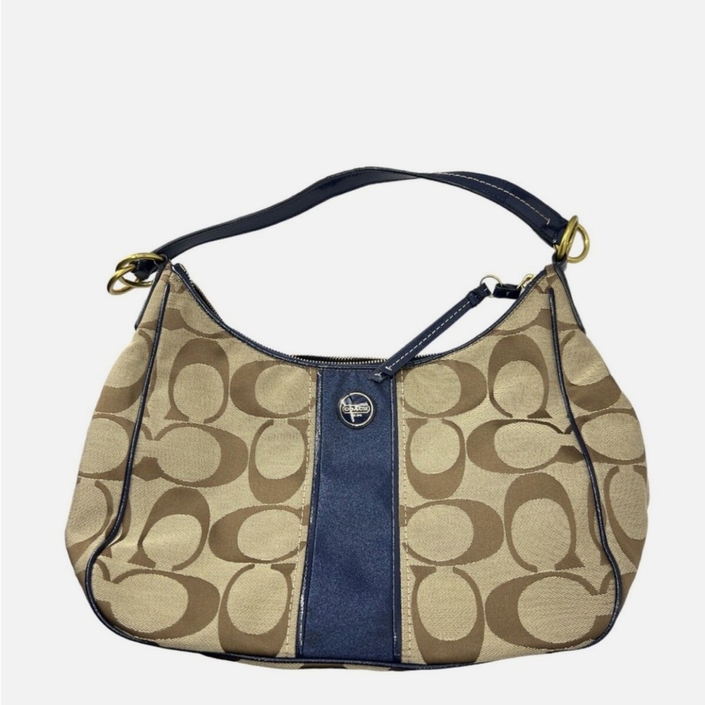 Coach Brown and Navy Shoulder Bag‎